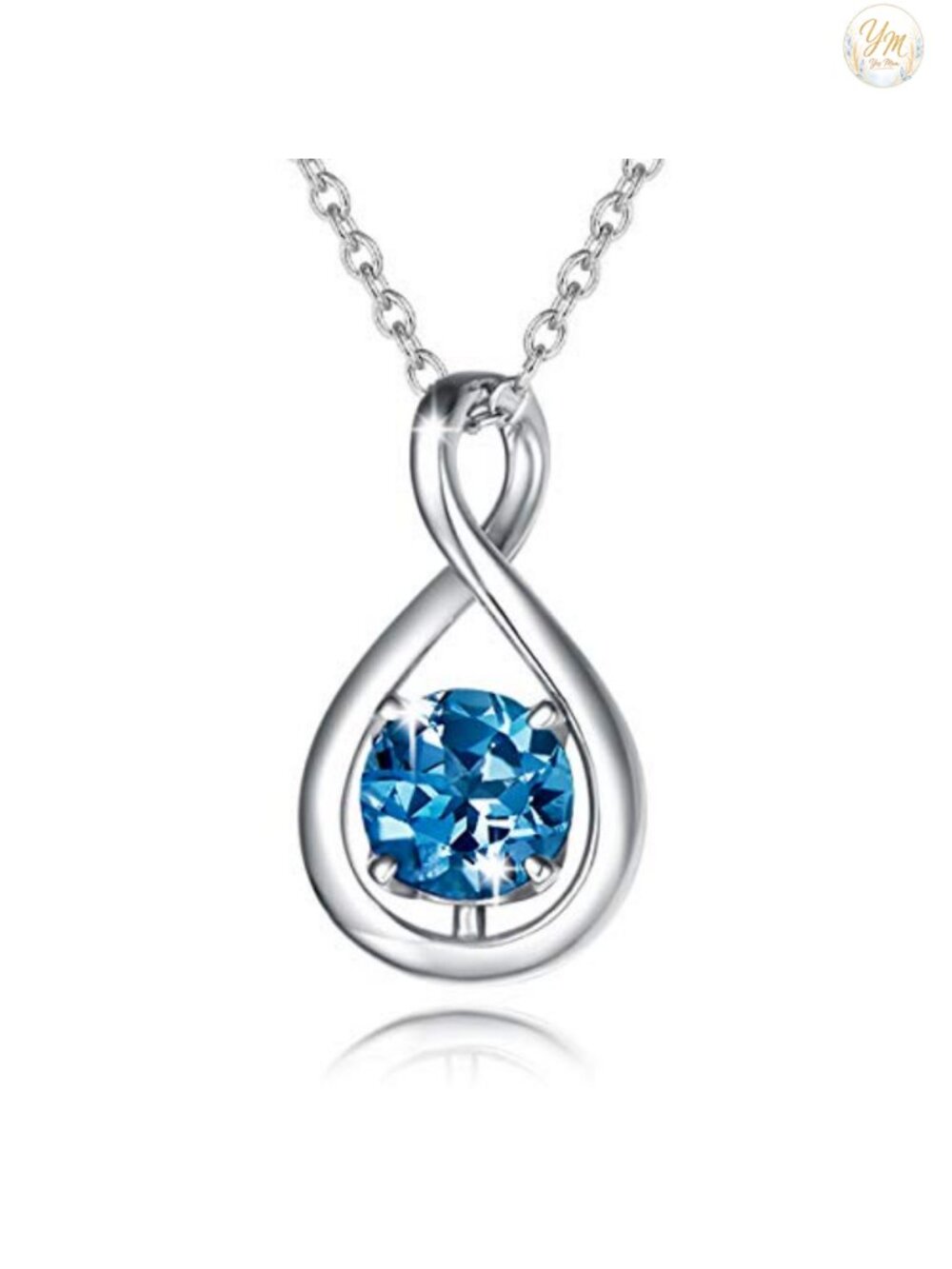 White Gold Plated 925 Sterling Silver Infinity Necklace